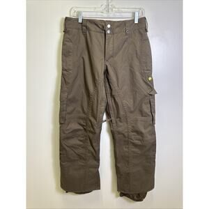 Burton Snowboard Ski Stow Cargo Pants S Brown Pockets Insulated